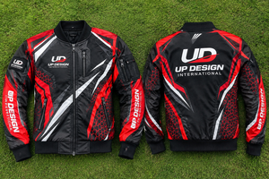 เสื้อแจ็คเก็ตบอมเบอร์ลายกราฟิกสำหรับผู้ชาย เสื้อกันลมสำหรับขี่มอเตอร์ไซค์แบบสั่งทำพิเศษ พร้อมกระเป๋าซิป ขอบแขนเสื้อแบบริบ และดีไซน์แฟชั่นสไตล์สตรีทแวร์ - Product Image 6