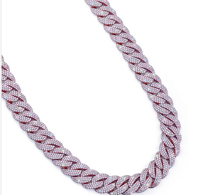 Chaîne cubaine plaquée or rose pour homme, style hip-hop, entièrement sertie de pierres, collier bling-bling, à porter au quotidien, chaîne en alliage de zinc - Product Image 2