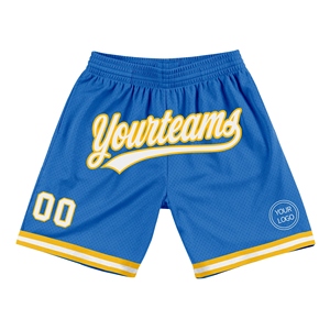 Wholesale Direct OMMIZ INDUSTRY Best Selling Custom Red White-Royal Authentic Throwback Split Fashion Basketball Shorts - Product Image 4