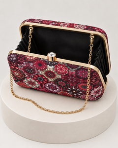 Bolso de Mano Cuadrado con Diseño Vintage y Pedrería, Forro de Satén, para Fiestas y Bodas - Product Image 4