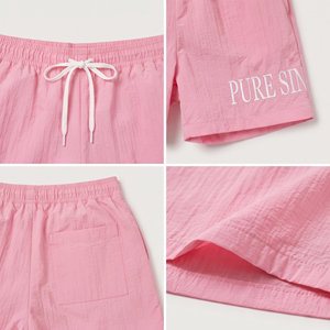 Shorts de Nailon Rosa Bordados para Mujer, Cintura Media, Cordón Ajustable, Corte Holgado, Cortavientos, para Senderismo, Camping y Lluvia - Product Image 6