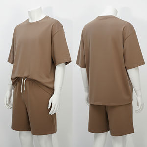 Precio al por Mayor, Conjunto de Verano para Hombre, Nuevo, a la Moda, de Alta Calidad, Camisa y Pantalones Cortos de Secado Rápido y Transpirables, Tallas Grandes, Ropa Urbana - Product Image 1