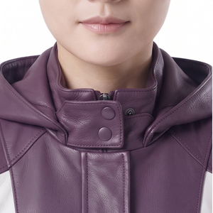 Women Zip-Up Leather Hoodie Vest Female Sleeveless Leather Hood Girls Front <b>Zipper</b> Pocket Leather Sleeveless Hooded - Product Image 5