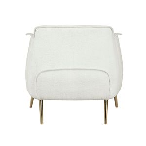 Poltrona di Lusso per Soggiorno, Elegante Rivestimento in Bouclé Bianco con Gambe in Metallo Dorato, Pezzo d'Arredo Raffinato - Product Image 6