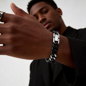 Bracelet hip hop Miami cubain 8 mm plaqué or, style punk unisexe, acier inoxydable, moissanite, bracelets tendance - Product Image 5