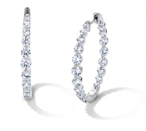 <b>Hoops</b> earrings Diamond Earrings Gold And <b>Silver</b> Earrings Natural and Lab Grown Diamond Earrings Fine Jewelry for Women - Product Image 2