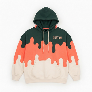 Hoodie personnalisé color block en molleton épais, coupe oversize, épaules tombantes, style streetwear, unisexe, pour hommes, mode, pull, fourniture - Product Image 3
