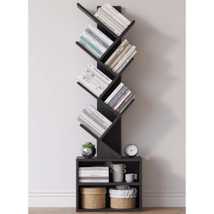 Étagère de présentation en bois de teck moderne et luxueuse en forme de zigzag - Product Image 1