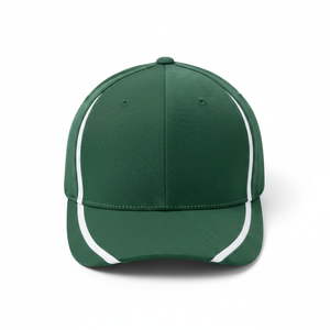 Gorra de Béisbol Verde de 6 Paneles con Rayas Blancas en Contraste, Unisex, Ajustable, Estilo Casual, para Adultos - Product Image 1