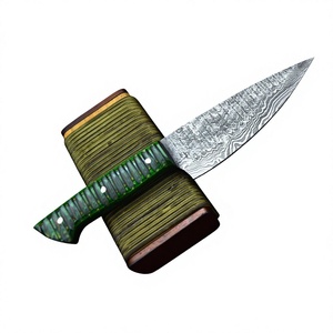 Cuchillo de Camping BA ENTERPRISES de Acero de Damasco de Grado Industrial, Punta Caída, Mango de Madera, Borde Recto, Grosor de 0.45mm - Product Image 3