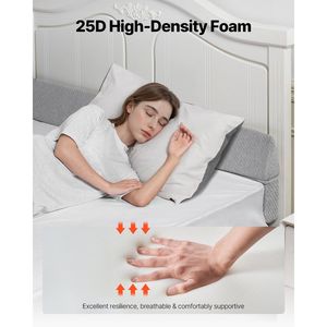 Almohada de cuña de cama de espuma de 60 "x 6" x 6 "para posicionador de función de cabecero para llenar un espacio de 0-7" - Product Image 3