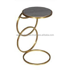 <b>End</b> Table Luxury Home Furniture Rustic Antique Round <b>Bed</b> Side Table Metal Modern Black Customized by Azora Industries - Product Image 1