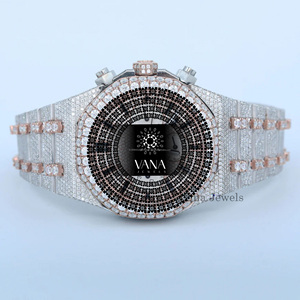 VANA JEWELS Men's Luxury Mechanical <b>Watch</b> Stainless Steel Tonneau <b>Case</b> Analog Chronograph with Sapphire Crystal - Product Image 1