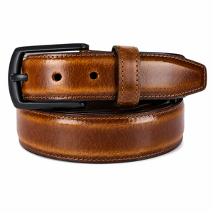 Cinturón de Cuero Genuino Premium para Hombre, Acabado de Perfil de Dos Tonos, Uso Formal y Casual, Hebilla Resistente, Cinturón de Vestir - Product Image 2
