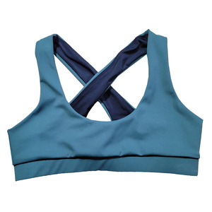 Women's Customized Fitness Logo Design Breathable Running Sports Padded <b>Bra</b> Medium Support <b>Racerback</b> 100% Nylon Yoga Vest Tank - Product Image 1