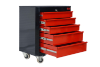 Chariot à outils industriel automobile avec 5 tiroirs télescopiques, personnalisable OEM/ODM/OBM, construction en acier doux, capacité de charge de 250 kg