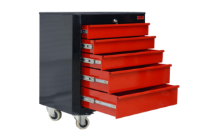 Chariot à outils industriel pour l'automobile avec 5 tiroirs télescopiques pour garages et ateliers - Product Image 4