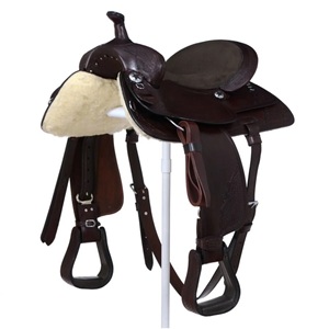 Selle de randonnée western en cuir véritable de qualité supérieure pour l'entraînement au ranch et la pratique de l'équitation longue distance, personnalisable - Product Image 6