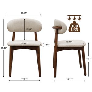 Set di 4 Sedie da Pranzo Imbottite in Flanella Grigio Caldo con Gambe in Legno Massello di Noce, Senza Braccioli, per Cucina, Ristorante, Soggiorno - Product Image 2