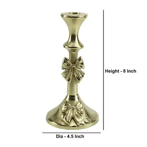 Petit porte-bougie décoré en aluminium doré |   Charmant accessoire décoratif pour la maison - Product Image 2