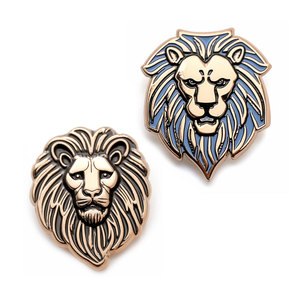 Cadeaux souvenirs de club, épingles à revers personnalisées en métal doré en forme de lion pour costumes homme - Product Image 4