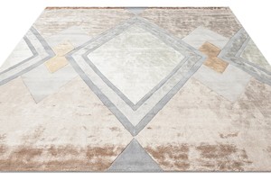 Tapis persan sur mesure en laine et soie, tufté à la main, à poils bouclés, écologique, lavable, avec support antidérapant en PVC, pour la décoration intérieure - Product Image 2