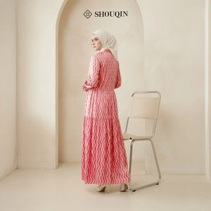 Vestido Gamis Musulmán para Mujer Shouqin Hazel, Satén de Seda, Elegante, Moderno, Estampado, Manga Larga, Abaya Modesta, Tallas Grandes XS-XXL, Venta al Por Mayor - Product Image 5