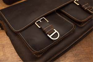 Maletín de Cuero para Negocios, Multifuncional, con Bolsillos, Logotipo Personalizado, de Lujo, Vintage, Duradero, de Primera Calidad, para Portátil, para Hombre - Product Image 4