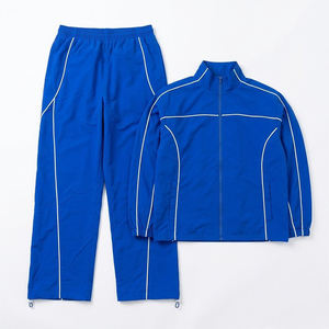 New Sales Custom Printed Logo Blue With White Lining Men's Nylon <b>Wind</b> <b>Breaker</b> Trousers Sets Breathable Outwear Streetwear Jacket - Product Image 1