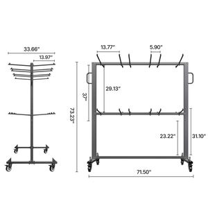 Carrello Pieghevole per Sedie ad Alta Capacità 800 LBS, Doppio Strato, per 84 Sedie/12 Tavoli, Carrello per Hotel 42 Sedie+42 Sedie - Product Image 2
