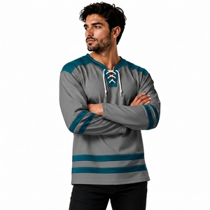 Jersey de Hockey sobre Hielo Personalizado para Hombre con Impresión por Transferencia de Calor, Tejido 100% Poliéster que Absorbe la Humedad, OEM/ODM Disponible - Product Image 6