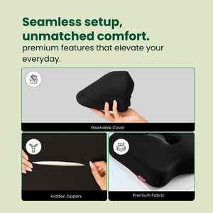 Coussin de coccyx ergonomique Oreiller pour chaise de bureau Coussin de siège orthopédique en mousse à mémoire de forme Coussins et coussins lombaires anti-pression - Product Image 5