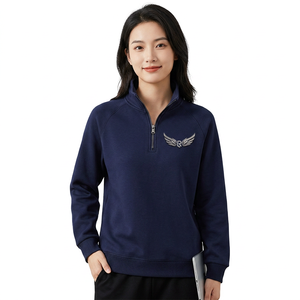 Sweat-shirt polaire bleu marine pour homme, coupe ample, col montant, décontracté, pour l'automne, uni, numérique, écologique, respirant - Product Image 4
