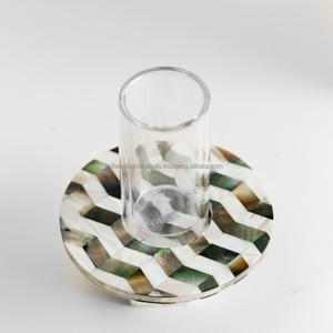 Handmade Customized Bone Inlay <b>Tea</b> <b>Light</b> Coaster Home Decoration Candle Stand with Logo on Demand of Unique Color and Design - Product Image 5