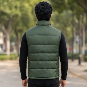 <b>Men</b> <b>Thermal</b> Puffer Vest Lightweight Quilted Material Warm Insulation Water Resistant Fabric Full Zip Closure Outdoor Sportswear - Product Image 2