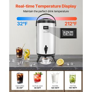 Dispenser di Bevande Isolato in Acciaio Inox da 9,2L (2,4 Galloni) con Display della Temperatura e Rubinetto per Bevande Calde - Product Image 2