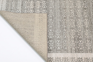 DECORDEC Tapis moderne en laine tuftée à la main, motif géométrique vieilli, bleu clair ivoire, à poils moyens, antidérapant, écologique et épais - Product Image 6