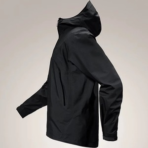 <b>Men's</b> Black Windproof Hooded Racer Jacket Zipper Closure Casual Spring Light weigh Polyester <b>Coat</b> Plus size polyester jacket - Product Image 2
