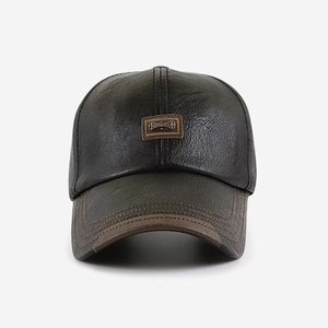 Casquettes de baseball X1691 en PU avec patchs en cuir PU pour la fabrication de casquettes en cuir - Product Image 3