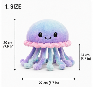 Juguete de Peluche de Medusa, Peluche de Animal Marino, Juguete de Peluche Suave para Niños, Regalo para Bebés, Decoración para Cuarto de Niños - Product Image 2