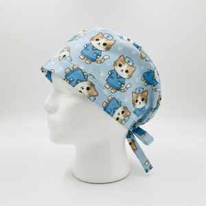 Cute pattern Women's Elastic Surgical Scrub Hats OEM Nurse Scrub Cap Button Sweatband Breathable Woven Caps for Hospital - Product Image 1