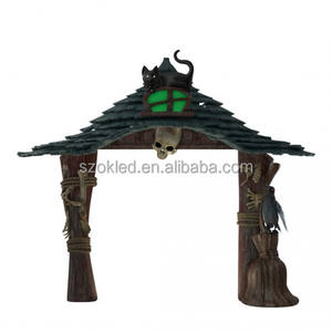 Arco embrujado Bruja Arco Calabaza gigante Espantapájaros <span class=keywords><strong>Torre</strong></span> feliz Monstruo malvado Linterna Árbol Ratones Reaper Pilar Bruja Murciélago Gato - Product Image 1