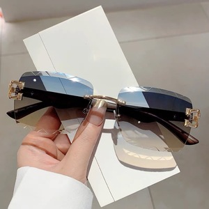 Gafas de Sol de Moda 2024 con Montura Metálica sin Aro y Estampado de Leopardo, Gafas de Sol de Lujo para Hombre con Protección Solar - Product Image 5