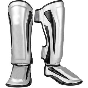 Professional Boxing Shin Guards Lightweight PU Leather Aluminum Frame Buckle Closure Calf Protection Kick Leg <b>Support</b> Shank Pad - Product Image 5