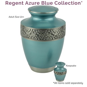 Urna de Latón Blanco Regent Azure, Estilo Americano, Capacidad de 200 Pulgadas Cúbicas, Marca LU, Elegante Banda Grabada - Product Image 4
