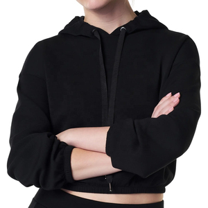 Winter Printed Hoodies Fashion Casual Plus Size Ladies Cropped Hoodies Sweatshirts OEM Custom Logo Fleece Light Color <b>Zipper</b> - Product Image 4