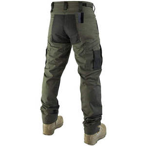 Pantalon de travail haute visibilité RICSA INTERNATIONAL pour homme, vert olive, réfléchissant, certifié CE, genoux renforcés, plusieurs poches - Product Image 4