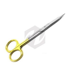 Ciseaux dentaires Goldman Fox droits TC 13 cm en acier inoxydable, instruments chirurgicaux manuels certifiés CE pour usage hospitalier, anneaux dorés - Product Image 3