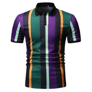 Camiseta Polo Personalizada de Manga Corta a Rayas, Corte Ajustado, Informal, Tejida, Transpirable, de Poliéster - Product Image 2