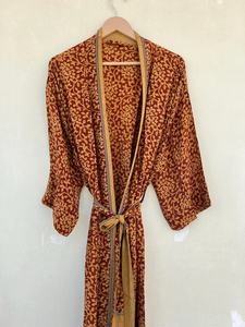 Robe Kimono en Crêpe de Soie Robe Kimono Longue en Soie Robes Femme Kimono Floral - Product Image 3